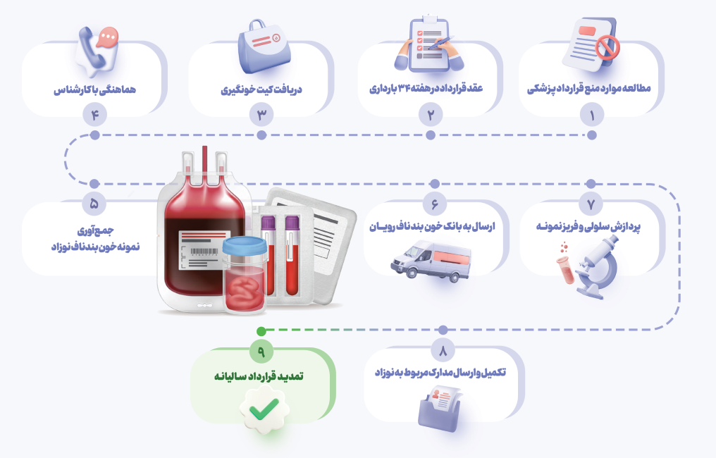 فرایند عقد قرارداد ذخیره‌سازی سلول‌های بنیادی 